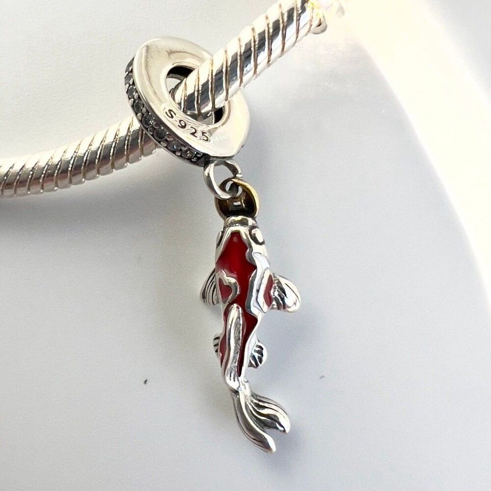 Lucky Koi Fish Lucky Carp S925 Sterling Silver Pandora Moments Compatible Charm - Picture 4 of 10